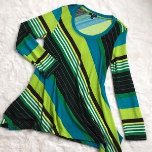 Spoint Sharkbite Hem Top, diagonal stripe, XL